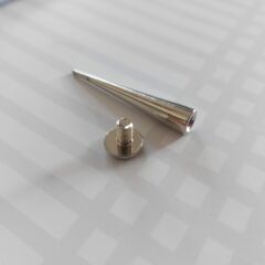 5 Adet 4 cm.Vidalı Pirinç Üzeri Nikel Kaplama Düz Sivri Spike