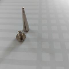 5 Adet 2,5 cm.Vidalı Pirinç Üzeri Nikel Kaplama Düz Sivri Spike