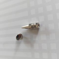 5 Adet 2,4 cm. Vidalı Pirinç Üzeri Nikel Kaplama Kanallı Sivri Spike