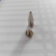 5 Adet 2,4 cm. Vidalı Pirinç Üzeri Nikel Kaplama Kanallı Sivri Spike