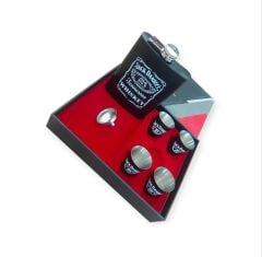 Mat Siyah Paslanmaz Çelik Matara Seti (9 oz-266ml. ve 4 Shot Bardaklı)