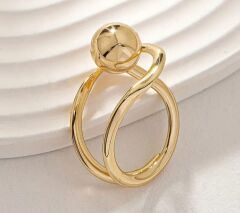 Donna Altın Renk Minimalist Top Yüzük Modeli