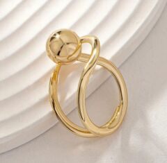 Donna Altın Renk Minimalist Top Yüzük Modeli