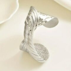 Donna Gümüş Renk Vintage Stil Bohem Geniş Manşet Metal Bileklik