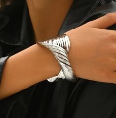 Donna Gümüş Renk Vintage Stil Bohem Geniş Manşet Metal Bileklik