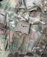 US Army Multicam Kamuflaj+Havacı Rütbe Peç Unisex (S Beden)