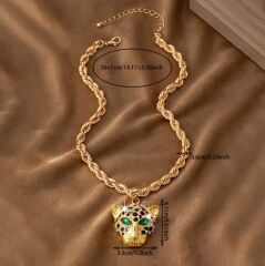 Donna Cheetah Parlak Taşlı Kolye Modeli