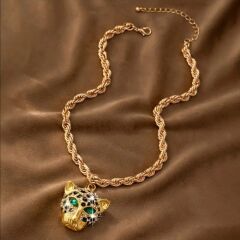 Donna Cheetah Parlak Taşlı Kolye Modeli