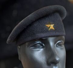 Military Fashion Siyah Bere Unisex (Gold Döküm Yıldızlı) M Beden