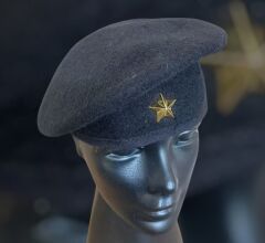 Military Fashion Siyah Bere Unisex (Gold Döküm Yıldızlı) M Beden