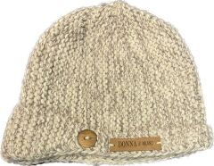 Donna e Milano Yün El Örgü Vizon Atkı Bej Bere Takımı