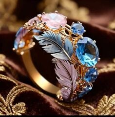 Donna Bohem Tüy ve Zirkonya Asma Yüzük Modeli (9 Numara)