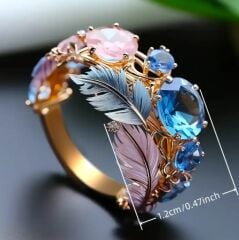 Donna Bohem Tüy ve Zirkonya Asma Yüzük Modeli (9 Numara)