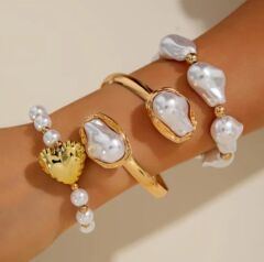 Donna 3 Parça Fransız Vintage Barok Tarzı Bileklik Seti