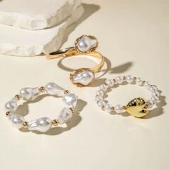 Donna 3 Parça Fransız Vintage Barok Tarzı Bileklik Seti