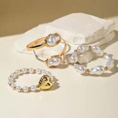 Donna 3 Parça Fransız Vintage Barok Tarzı Bileklik Seti