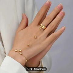 Donna Gold Renk Boho Tarzı Eldiven Bileklik