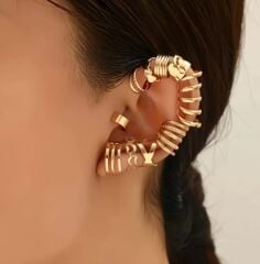 Donna 10 Adet Boho Chic  Geometrik ve Minimalist Çizgiler Küpe Seti