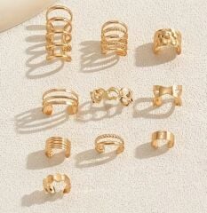 Donna 10 Adet Boho Chic  Geometrik ve Minimalist Çizgiler Küpe Seti