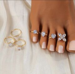 Donna 7 Adet Blingbling Rhinestone Ayak Parmağı Yüzüğü