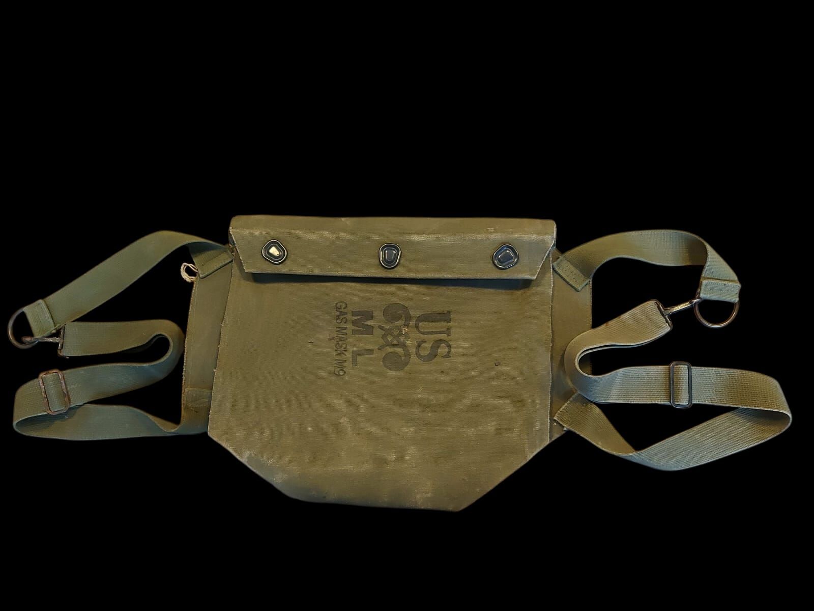 33x29 cm. US M9 Gas Mask Çanta Haki Renk