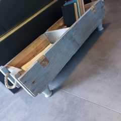 Ahşap Ayak Gri Sandık Organizer Modeli