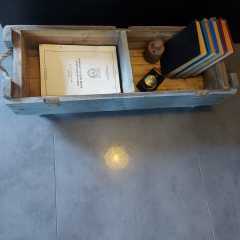 Ahşap Ayak Gri Sandık Organizer Modeli