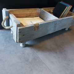 Ahşap Ayak Gri Sandık Organizer Modeli