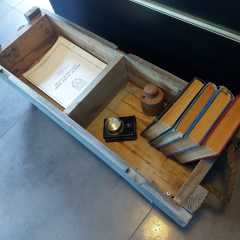 Ahşap Ayak Gri Sandık Organizer Modeli