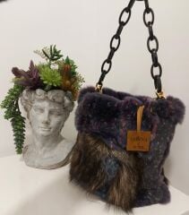 Donna e Milano Kırçıllı Kürk Çanta Modeli