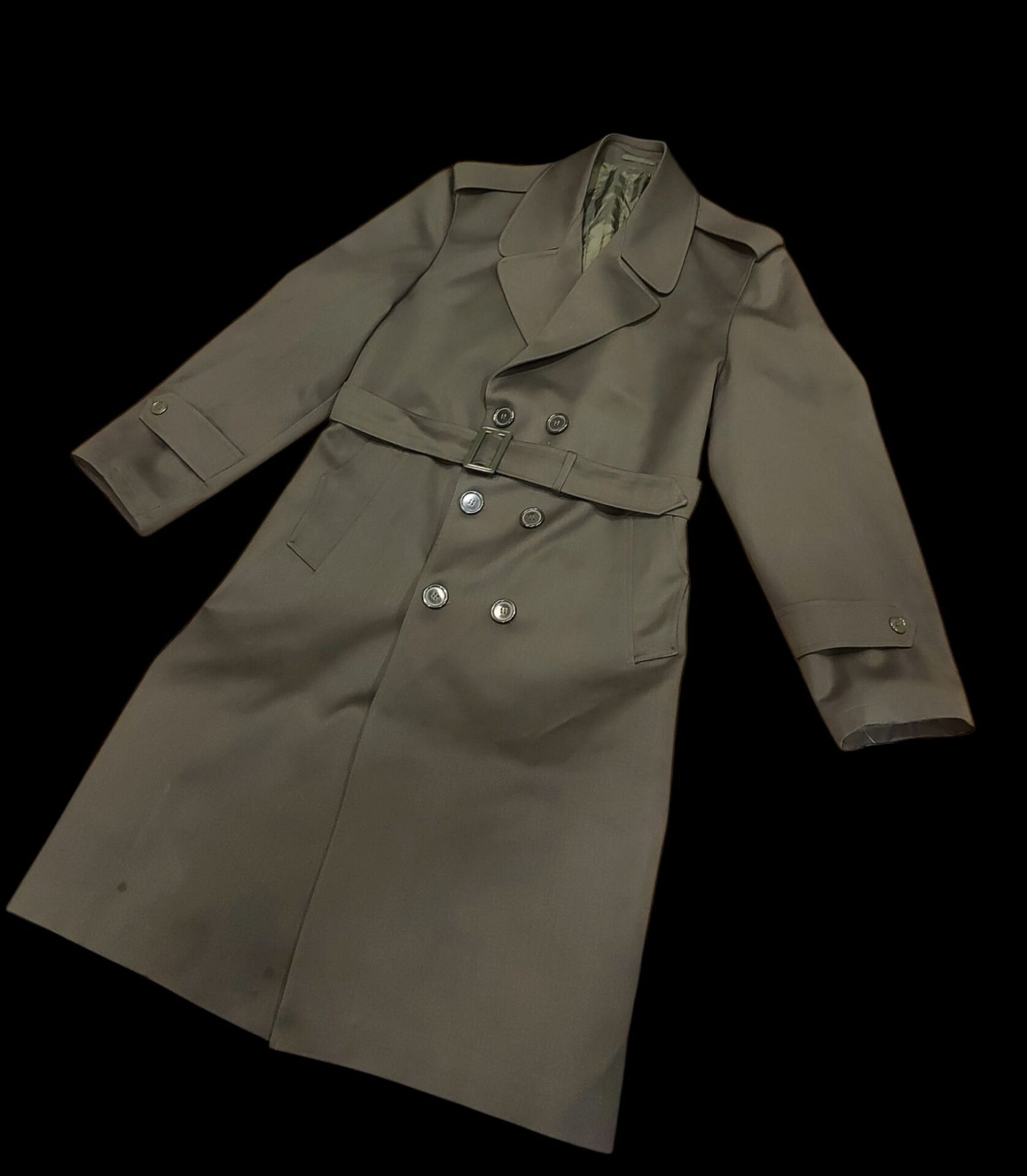 K.K.K. Haki Renk Subay Pardösü (Trençkot) Sıfır Ürün (48-B/M Beden)