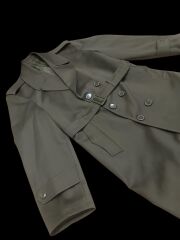 K.K.K. Haki Renk Subay Pardösü (Trençkot) Sıfır Ürün (48-B/M Beden)