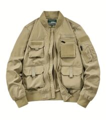 Açık Kahve Haki Tonda Bomber Mont Unisex Sıfır Ürün (XL Beden)