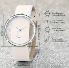 Donna Beyaz Renk Şeffaf Model Zarif Kuvars Saat