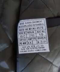 Haki Renk KKK Astsb. Pardösü Miflonlu (Trençkot) Sıfır Ürün (48-C/ M Beden)