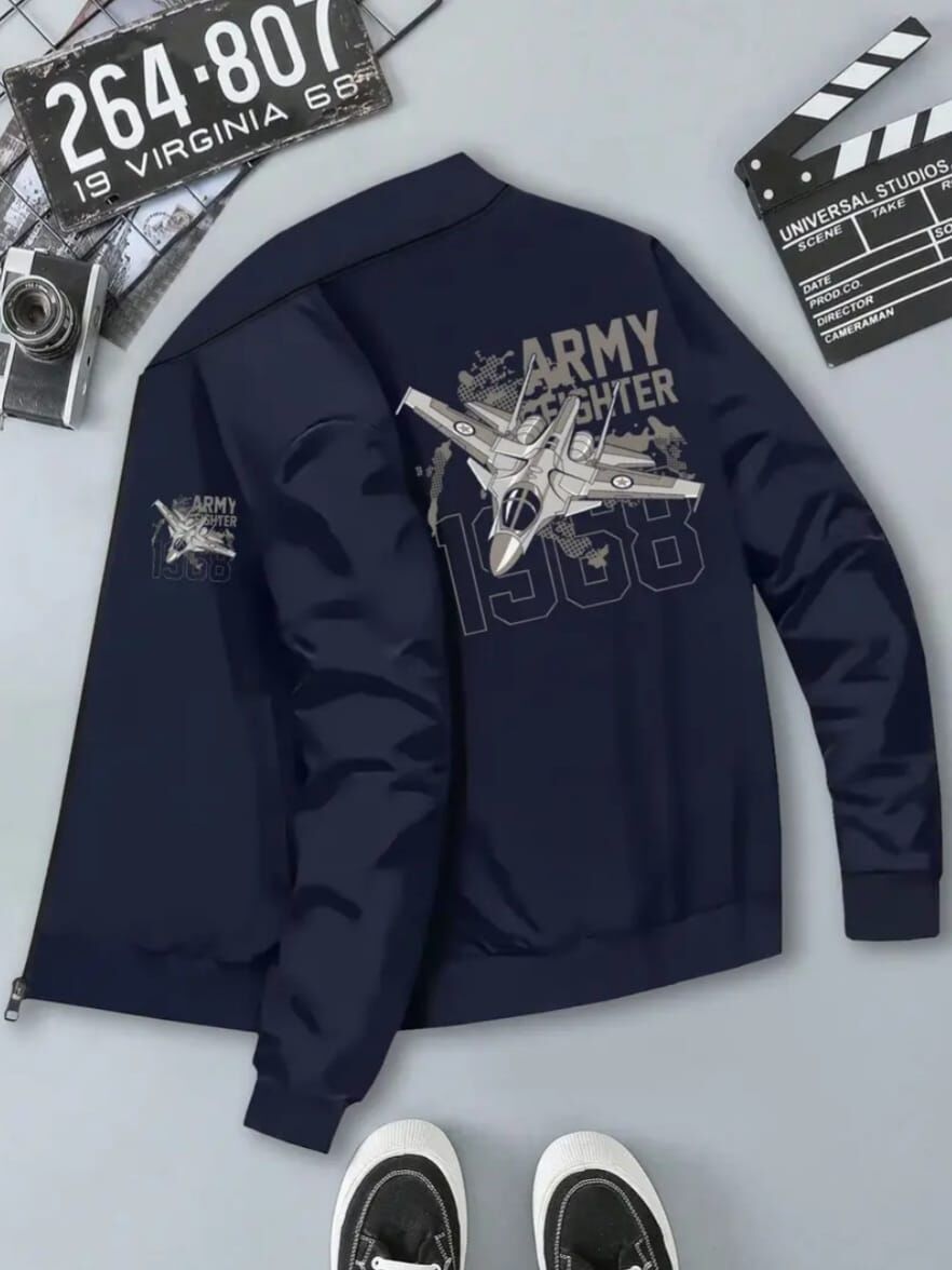 Yıldız Mavisi Erkek Trend Uçak Baskılı Üst (M Beden)