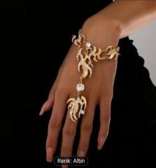 Donna Bohem Tarzı Altın Kaplama Parlak Kübik Zirkonya Detaylı El Zinciri