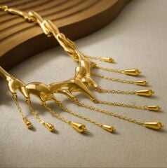 Donna Gold Renk Çinko Alaşımlı Boho Tassel Kolye