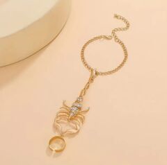 Donna Gümüş Renk Rhinestone Süslemeli Alaşım Akrep El Zinciri