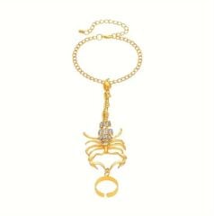 Donna Gümüş Renk Rhinestone Süslemeli Alaşım Akrep El Zinciri