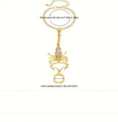 Donna Gümüş Renk Rhinestone Süslemeli Alaşım Akrep El Zinciri