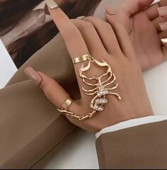 Donna Gold Renk Punk İlhamlı Açık Ağızlı Yüzük