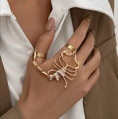 Donna Gold Renk Punk İlhamlı Açık Ağızlı Yüzük