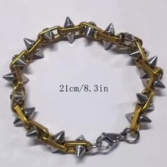 Çift Renk Tonlu Gotik Tarz Paslanmaz Çelik Wisteria Bileklik Unisex