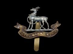 5.5x4 cm. Ww2 İngiltere Kraliyet Warwickshire Alayı Metal Askeri Şapka Kokartı
