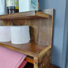 49x15x40 cm Ahşap Raflı Havluluk Modeli