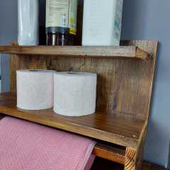 49x15x40 cm Ahşap Raflı Havluluk Modeli