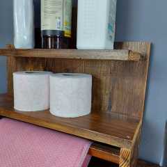 49x15x40 cm Ahşap Raflı Havluluk Modeli