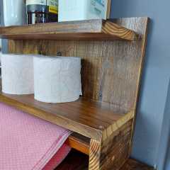 49x15x40 cm Ahşap Raflı Havluluk Modeli