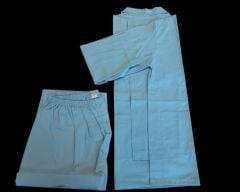 Mavi Renk Nostaljik Askeri Öğrenci Pijama Takımı Paketinde (4 Numara/XXL Beden)